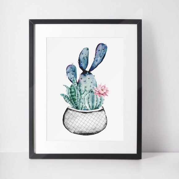 Wall Art Watercolor Cactus Aloe Vera Plant Illustration Print Poster Unframed - Picture 6 of 7